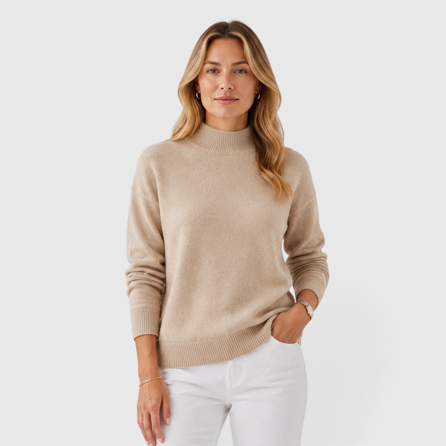 Monvaline | Women's Classic Half High Collar Soft Knit Jumper