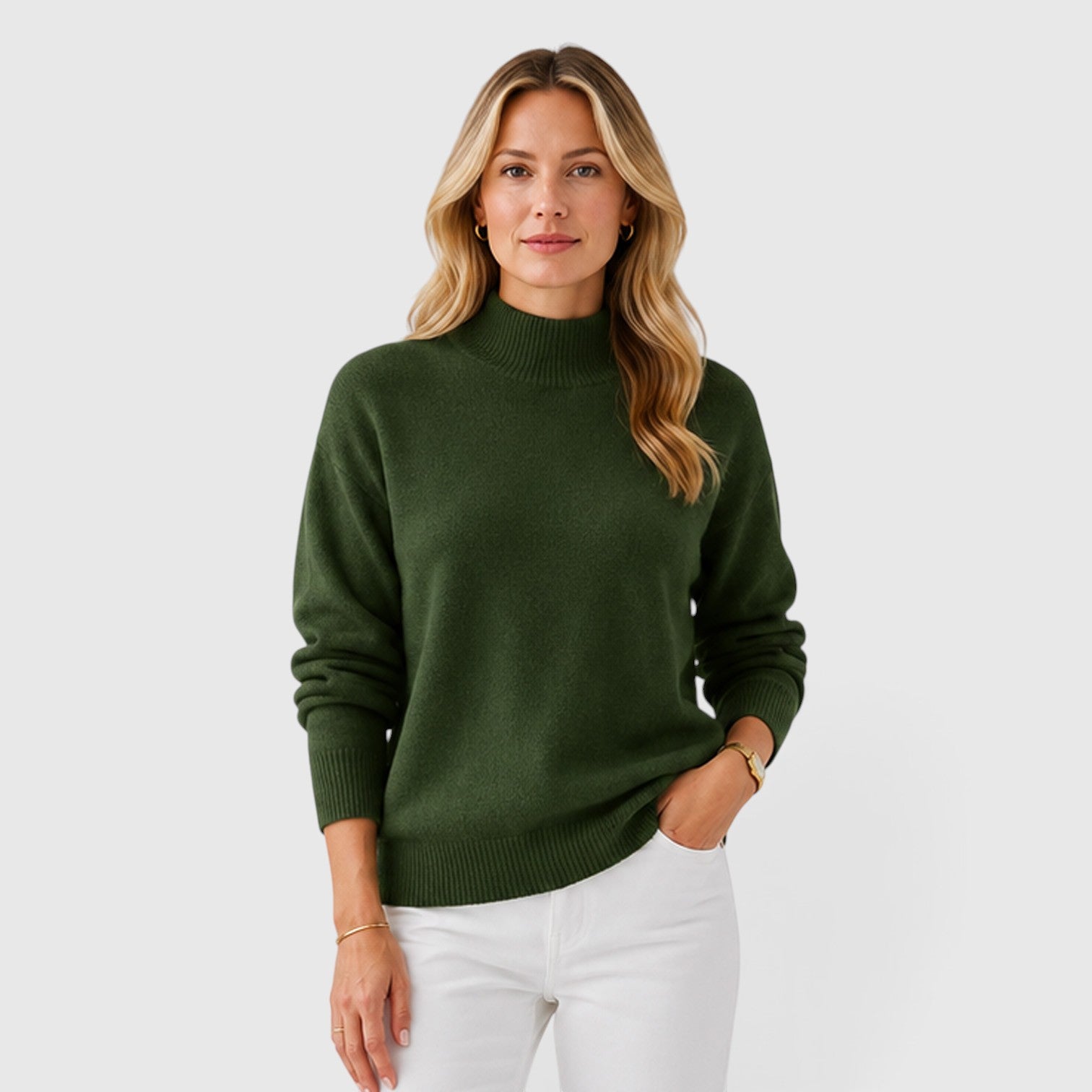 Monvaline | Women's Classic Half High Collar Soft Knit Jumper