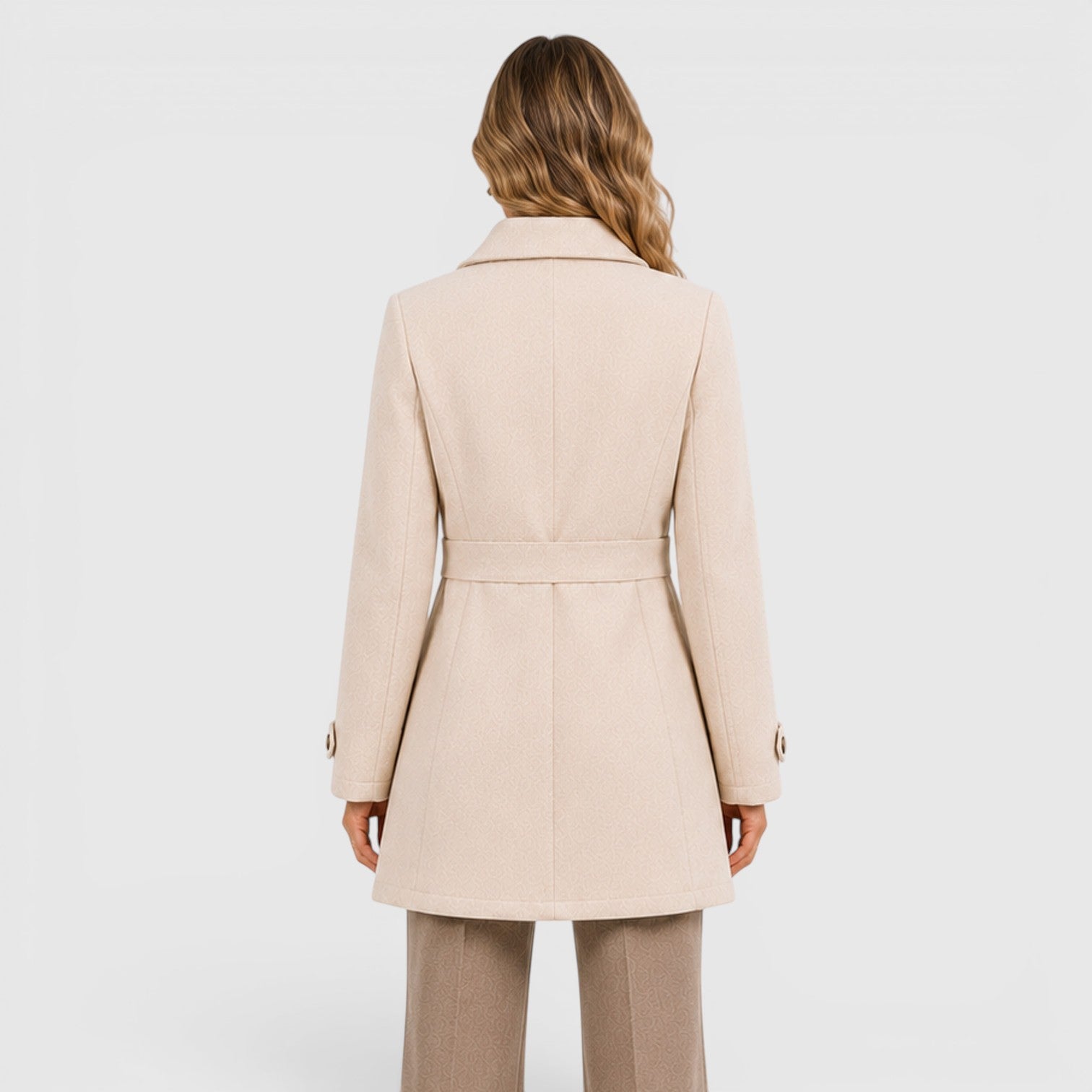 Monvaline | Women's Classic Mid-Length Single-Breasted Wool Coat