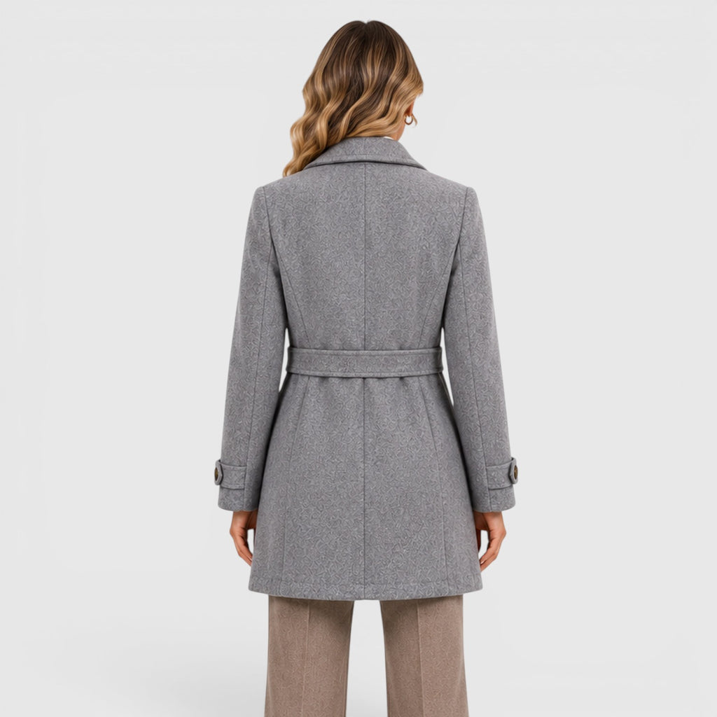 Monvaline | Women's Classic Mid-Length Single-Breasted Wool Coat