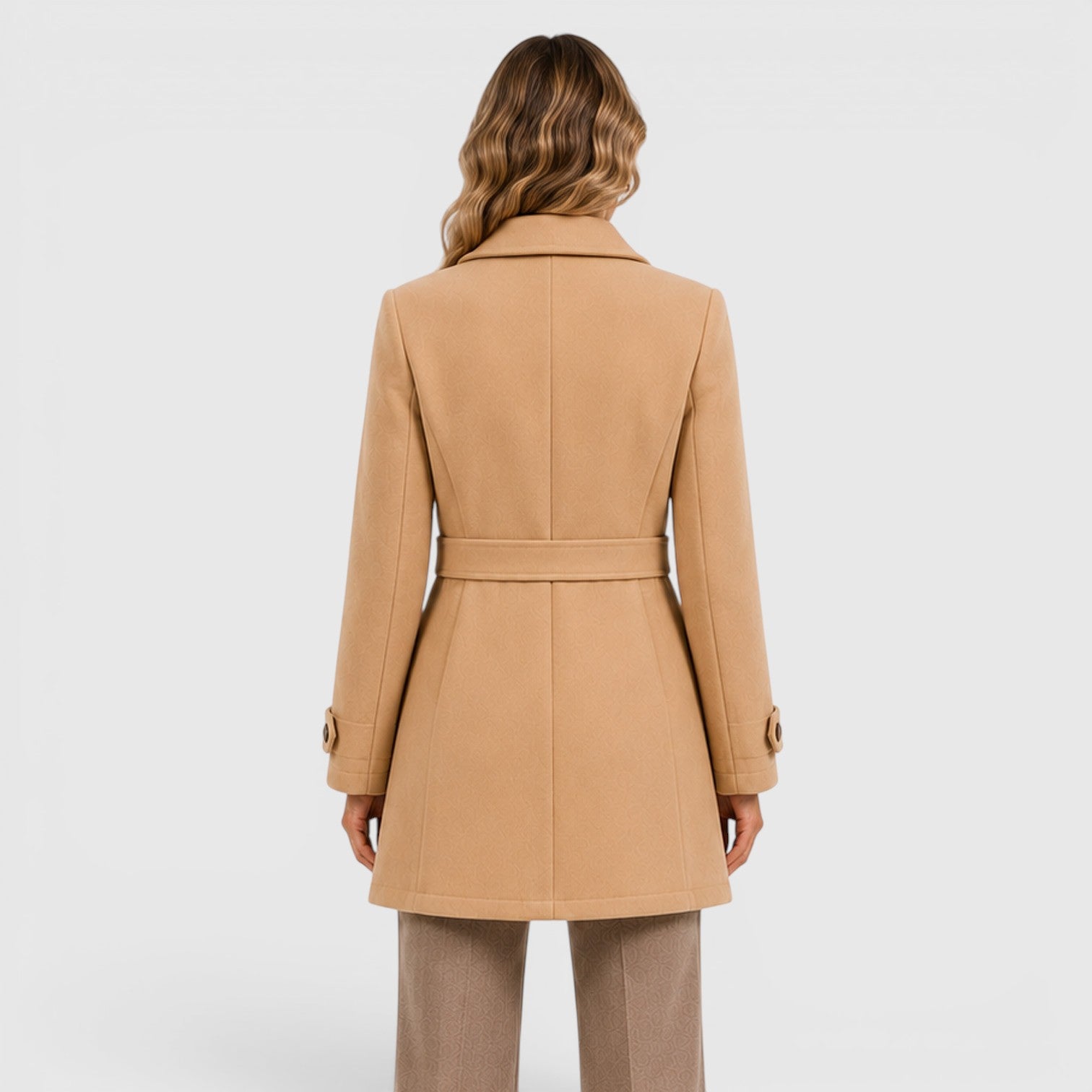 Monvaline | Women's Classic Mid-Length Single-Breasted Wool Coat