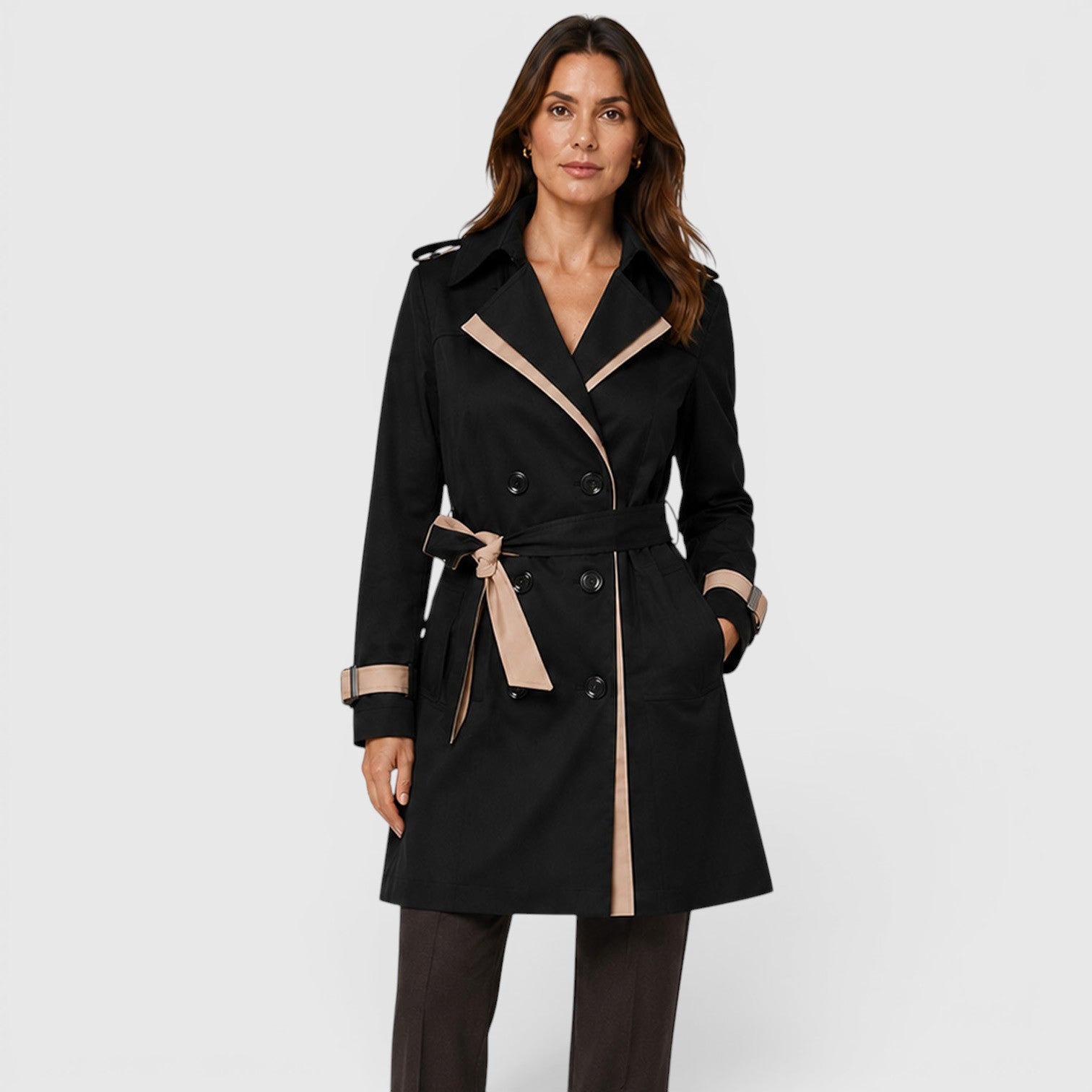 Monvaline | Women's Classic Slim Fit Trench Coat