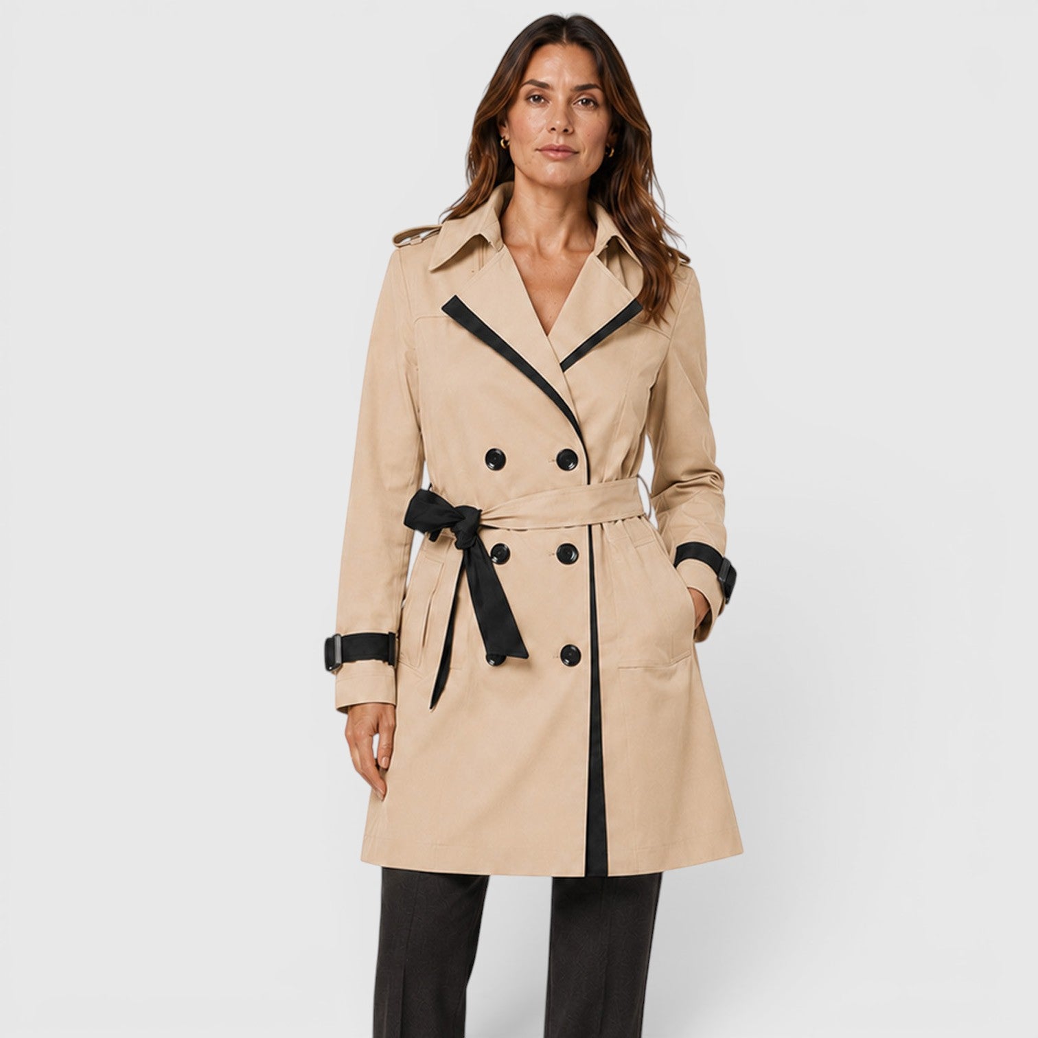 Monvaline | Women's Classic Slim Fit Trench Coat