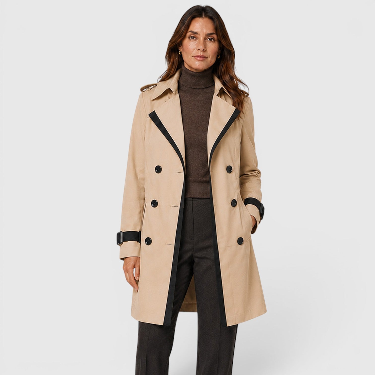 Monvaline | Women's Classic Slim Fit Trench Coat