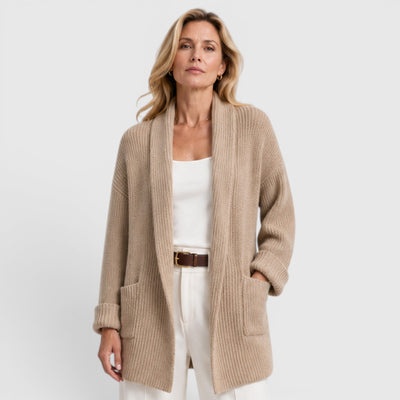 Monvaline | Women's Comfortable Long Sleeve Open Front Knit Cardigan