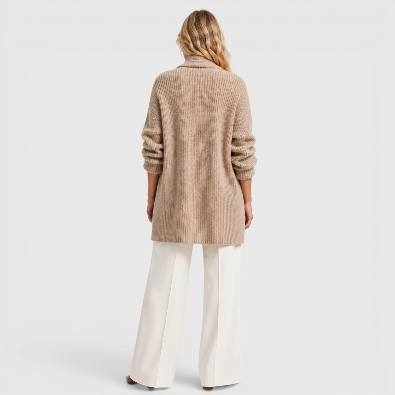 Monvaline | Women's Comfortable Long Sleeve Open Front Knit Cardigan