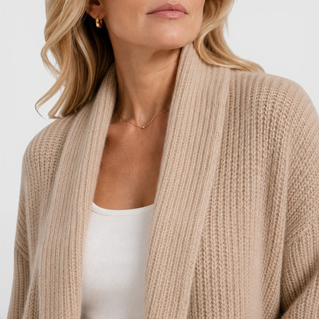 Monvaline | Women's Comfortable Long Sleeve Open Front Knit Cardigan