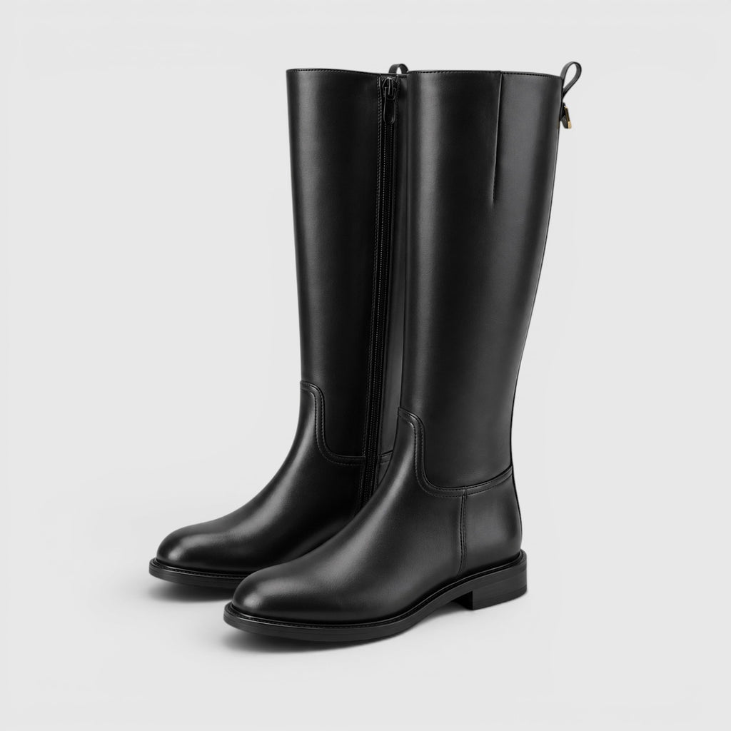 Monvaline | Women's Comfortable Side Zip Knee High Boots