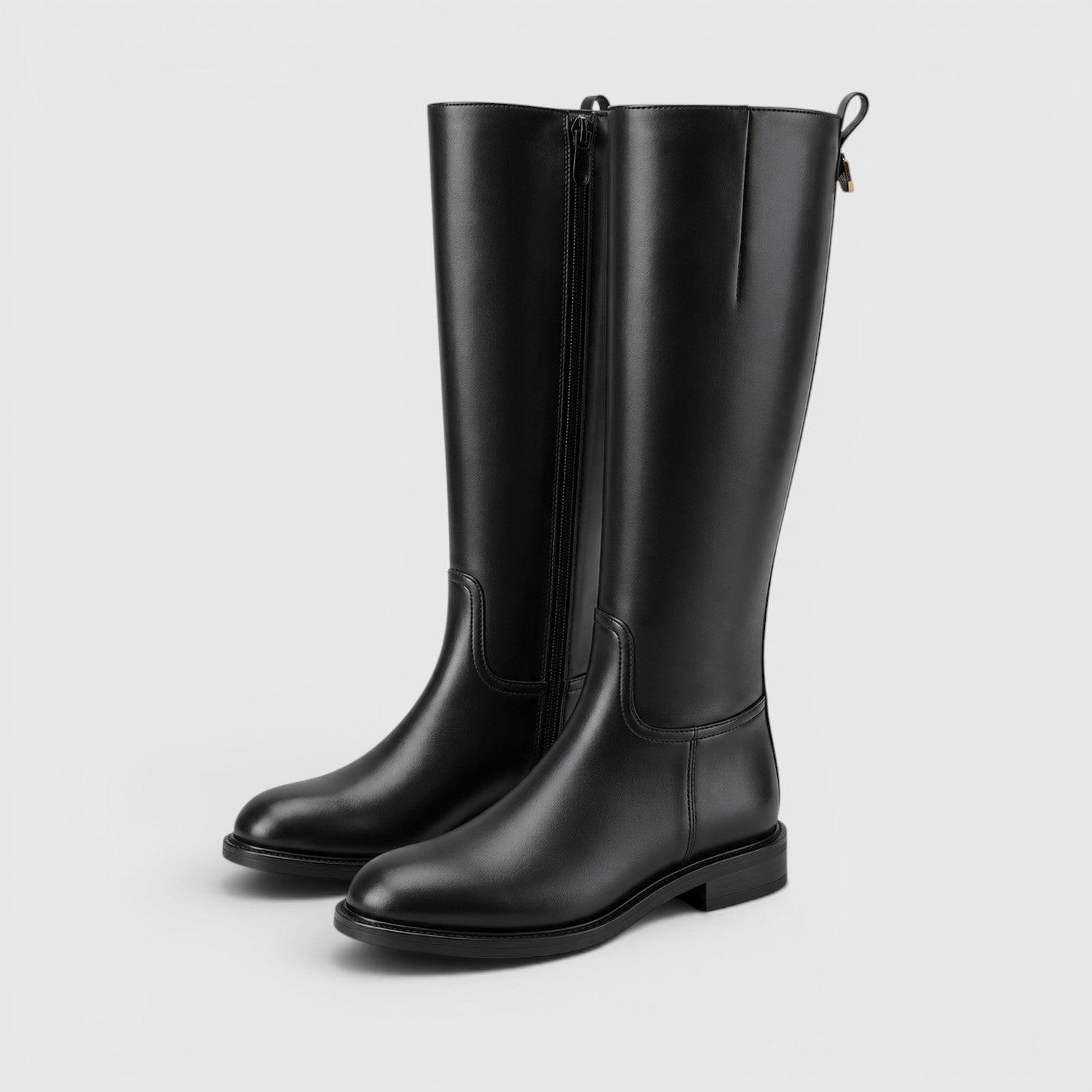 Monvaline | Women's Comfortable Side Zip Knee High Boots