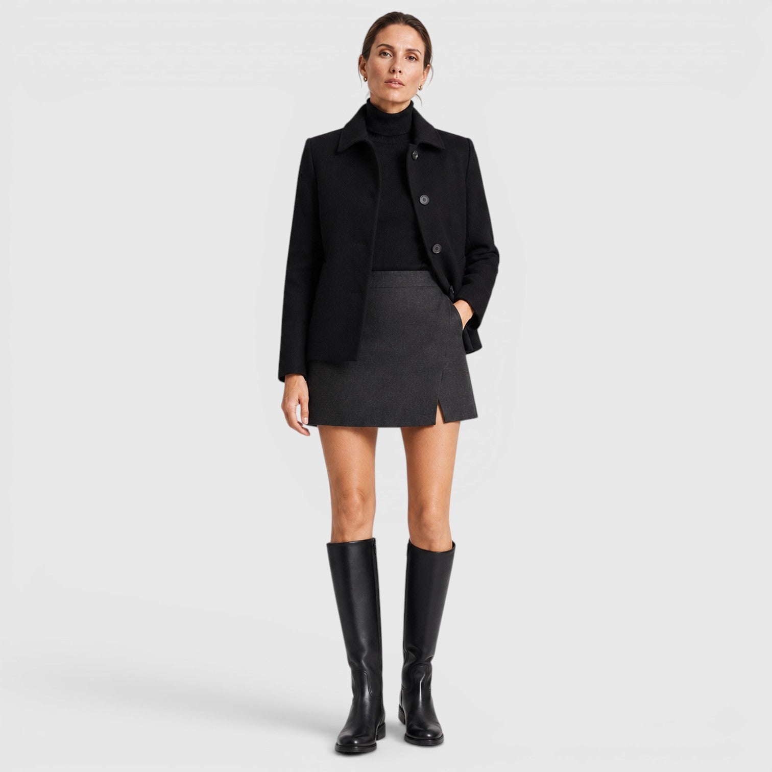 Monvaline | Women's Comfortable Side Zip Knee High Boots