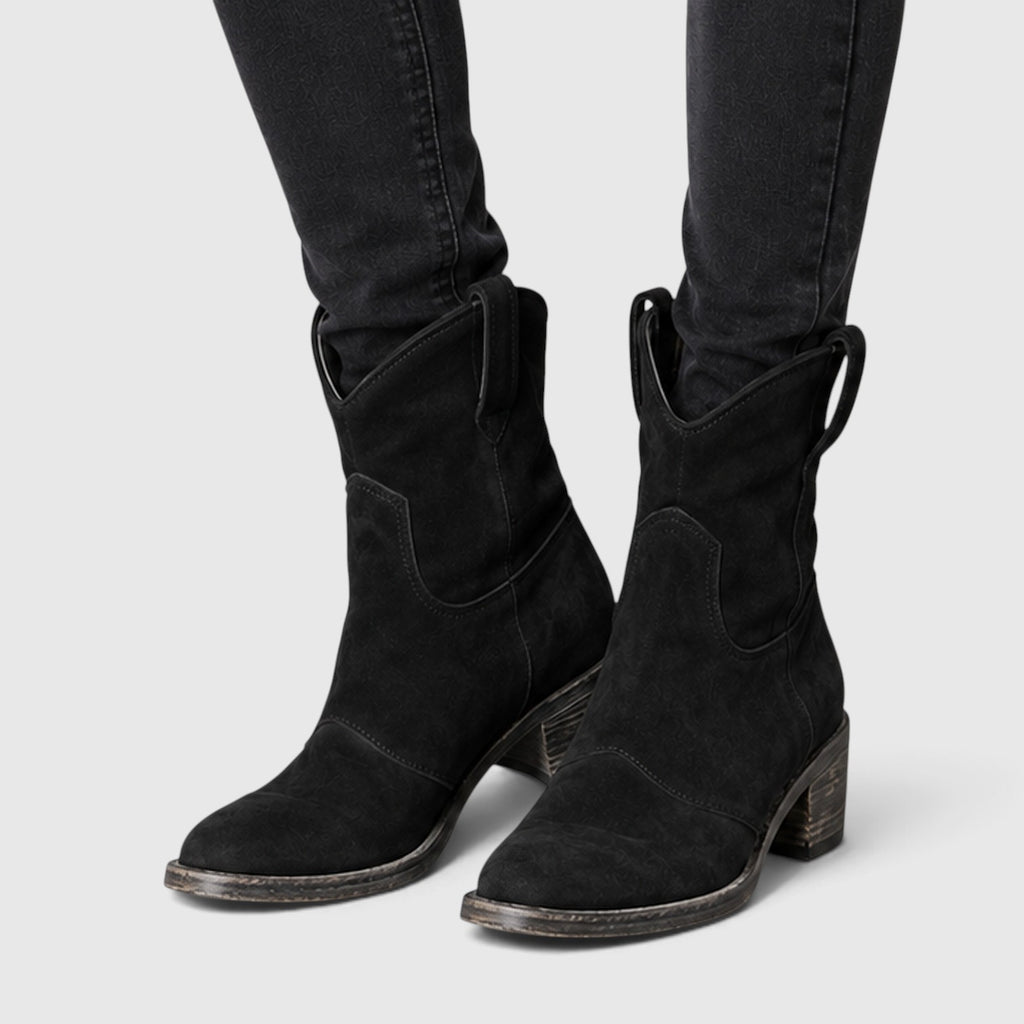 Monvaline | Women's Comfortable Suede Ankle Boots Non-Slip Rubber Sole