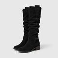 Monvaline | Women's Comfortable Suede Knee High Boots with Side Zipper