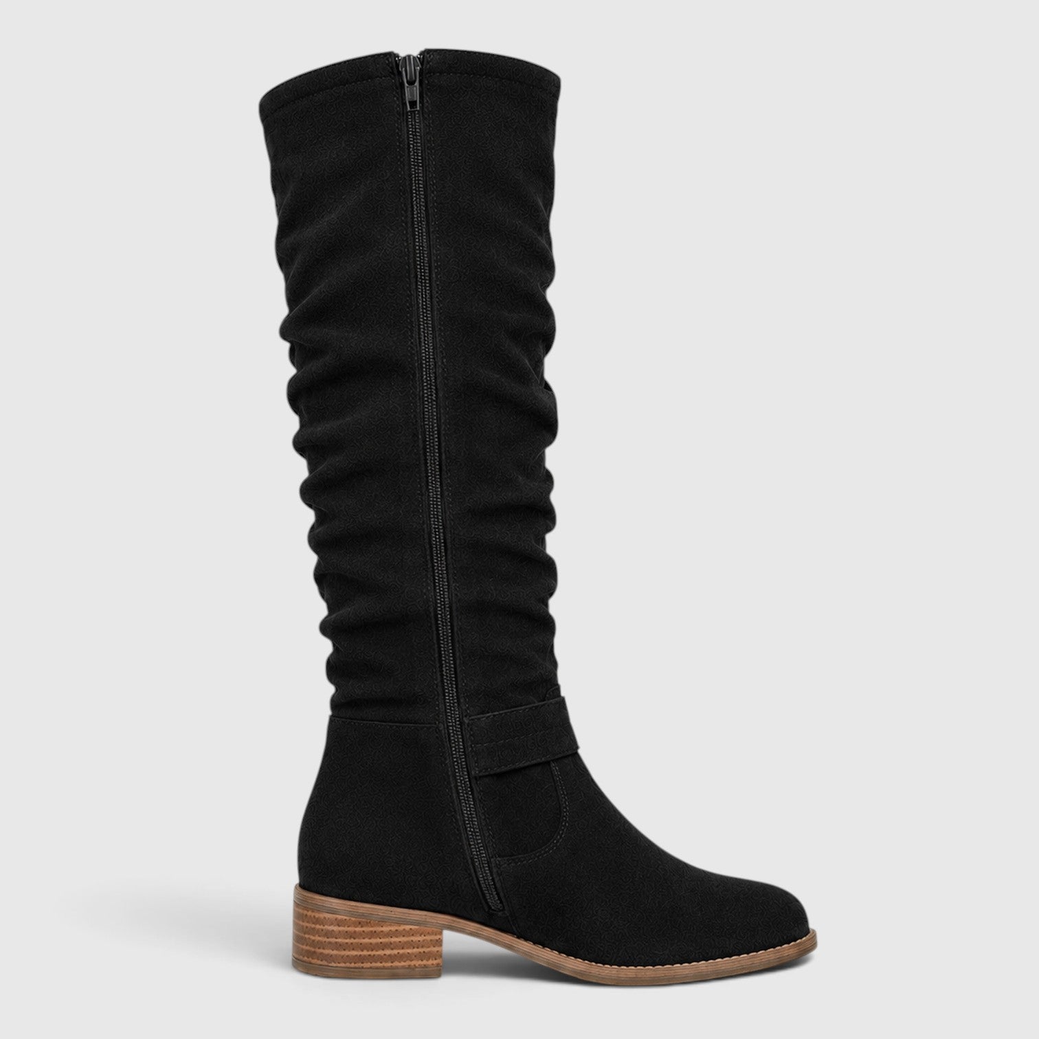 Monvaline | Women's Comfortable Suede Knee High Boots with Side Zipper