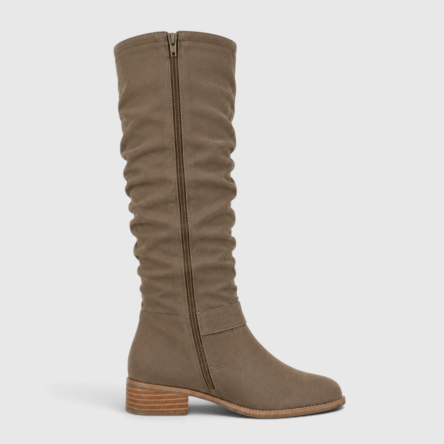 Monvaline | Women's Comfortable Suede Knee High Boots with Side Zipper