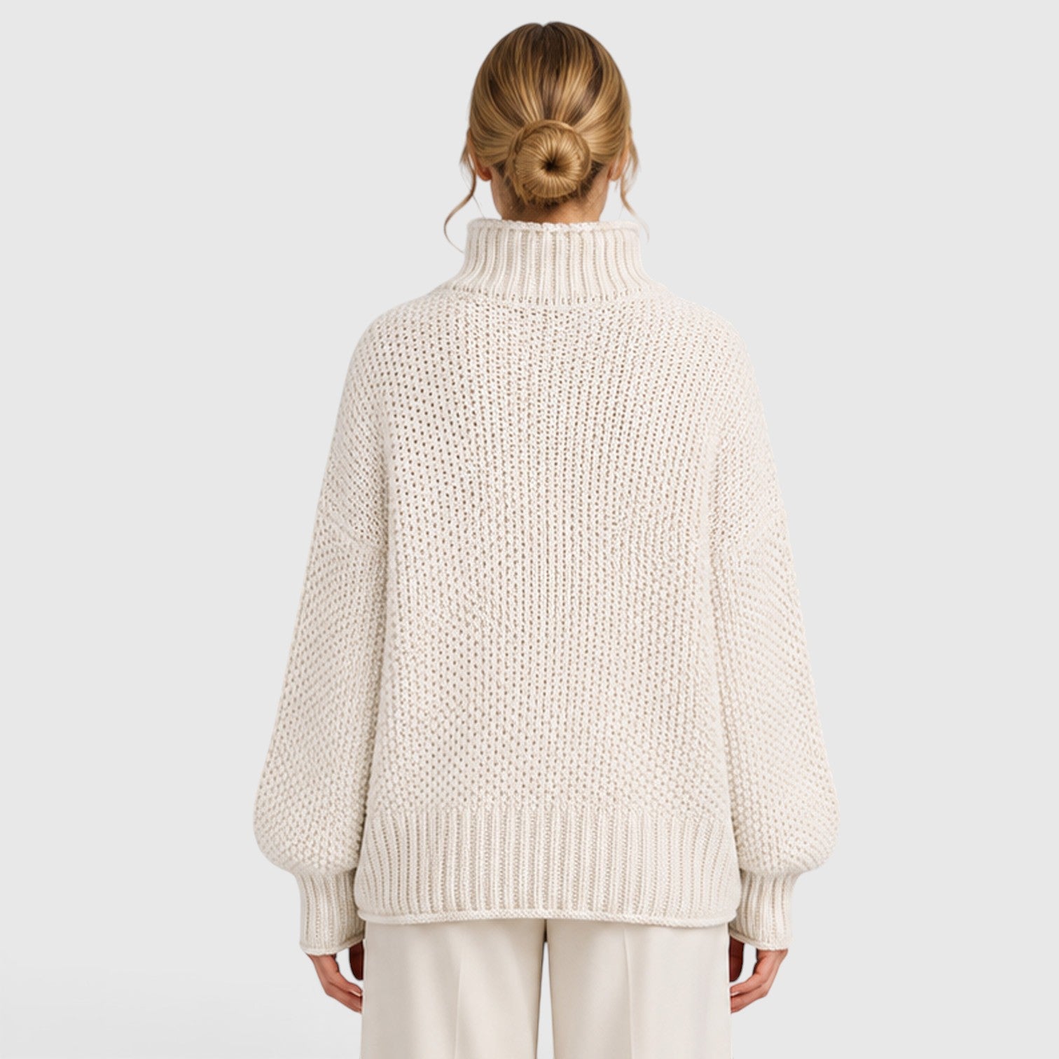 Monvaline | Women's Cozy Knit Everyday Roll Neck Jumper