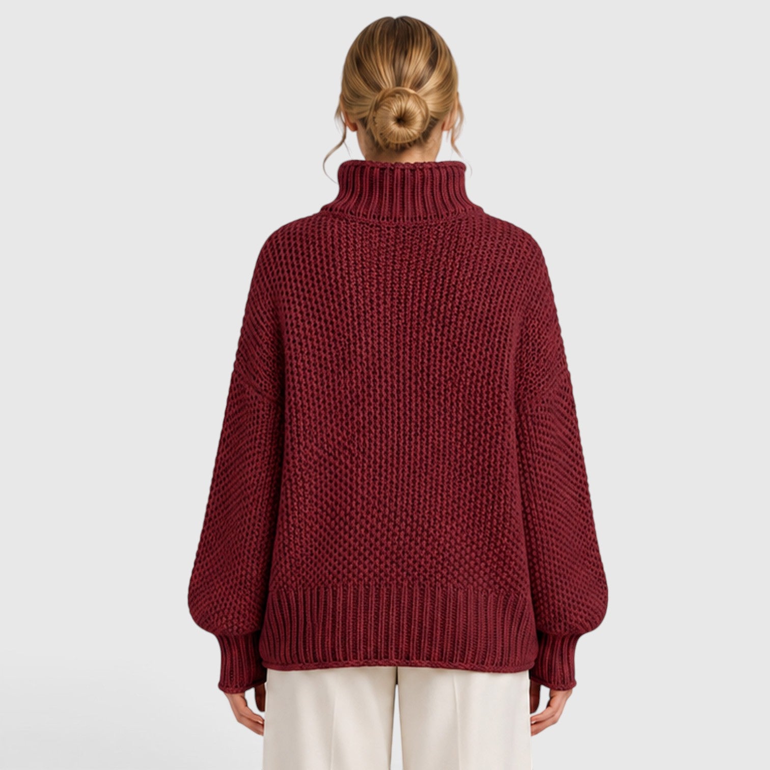 Monvaline | Women's Cozy Knit Everyday Roll Neck Jumper