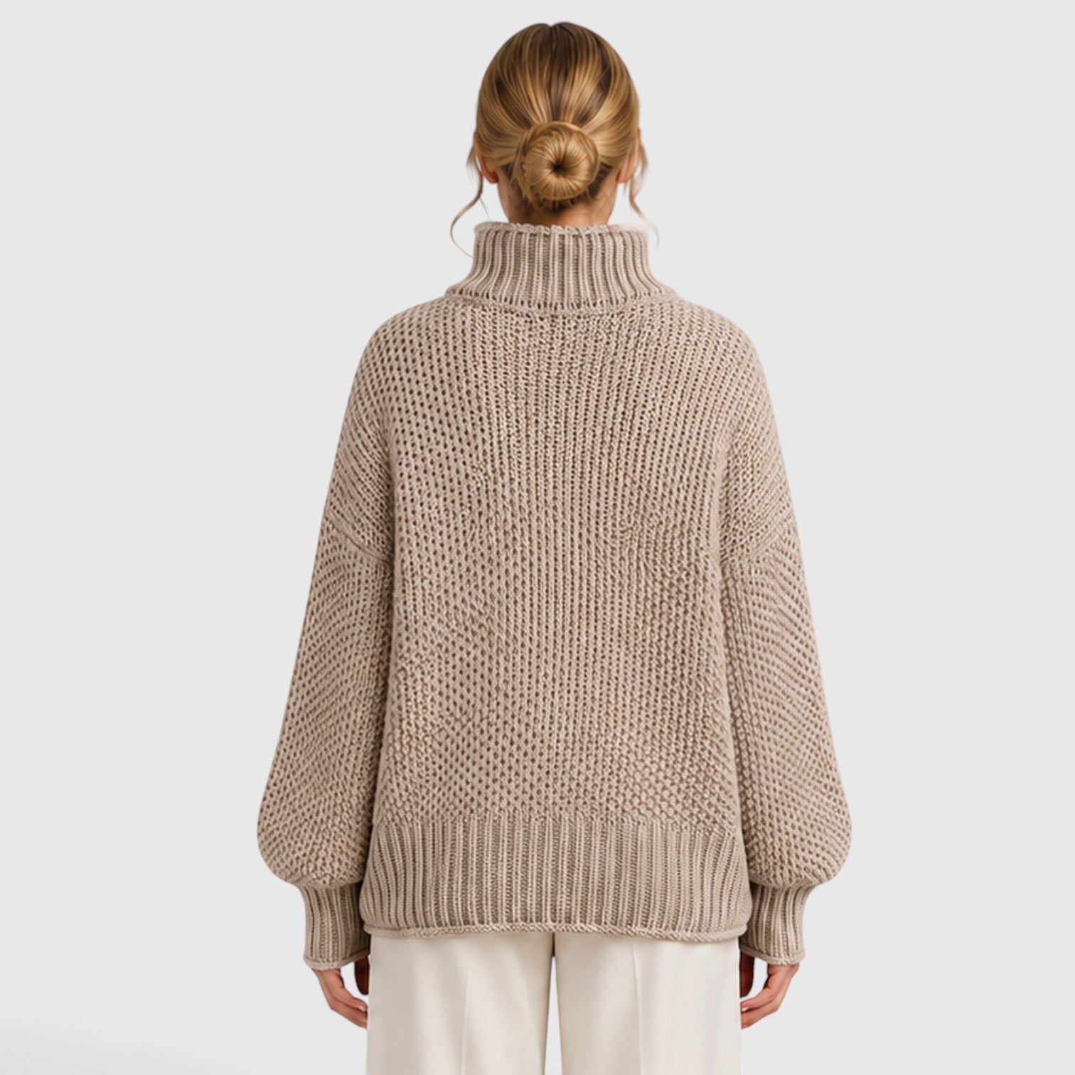 Monvaline | Women's Cozy Knit Everyday Roll Neck Jumper