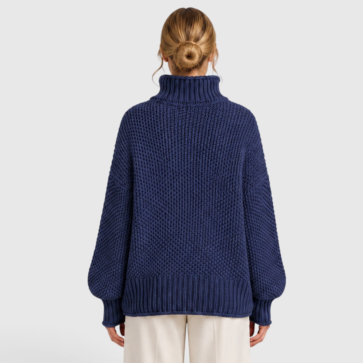 Monvaline | Women's Cozy Knit Everyday Roll Neck Jumper