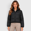 Monvaline | Women's Cropped Quilted Puffer Jacket High Collar