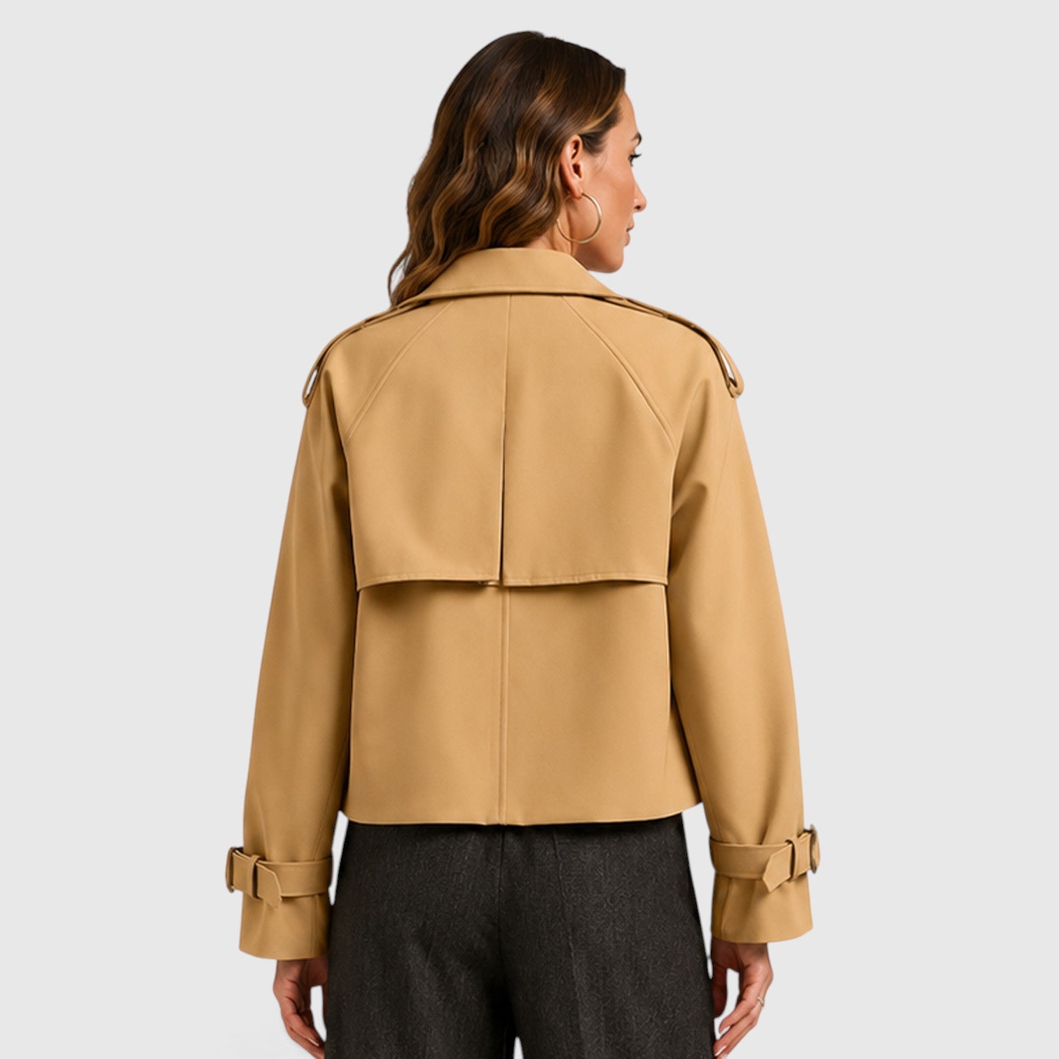 Monvaline | Women's Double Breasted Trench Coat for Smart Casual Outfits