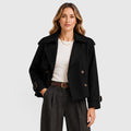 Monvaline | Women's Double Breasted Trench Coat for Smart Casual Outfits