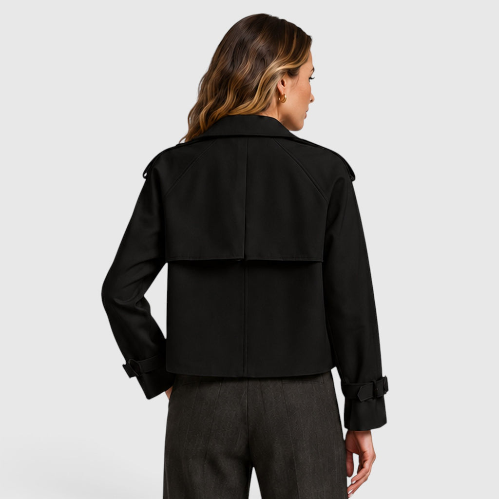 Monvaline | Women's Double Breasted Trench Coat for Smart Casual Outfits