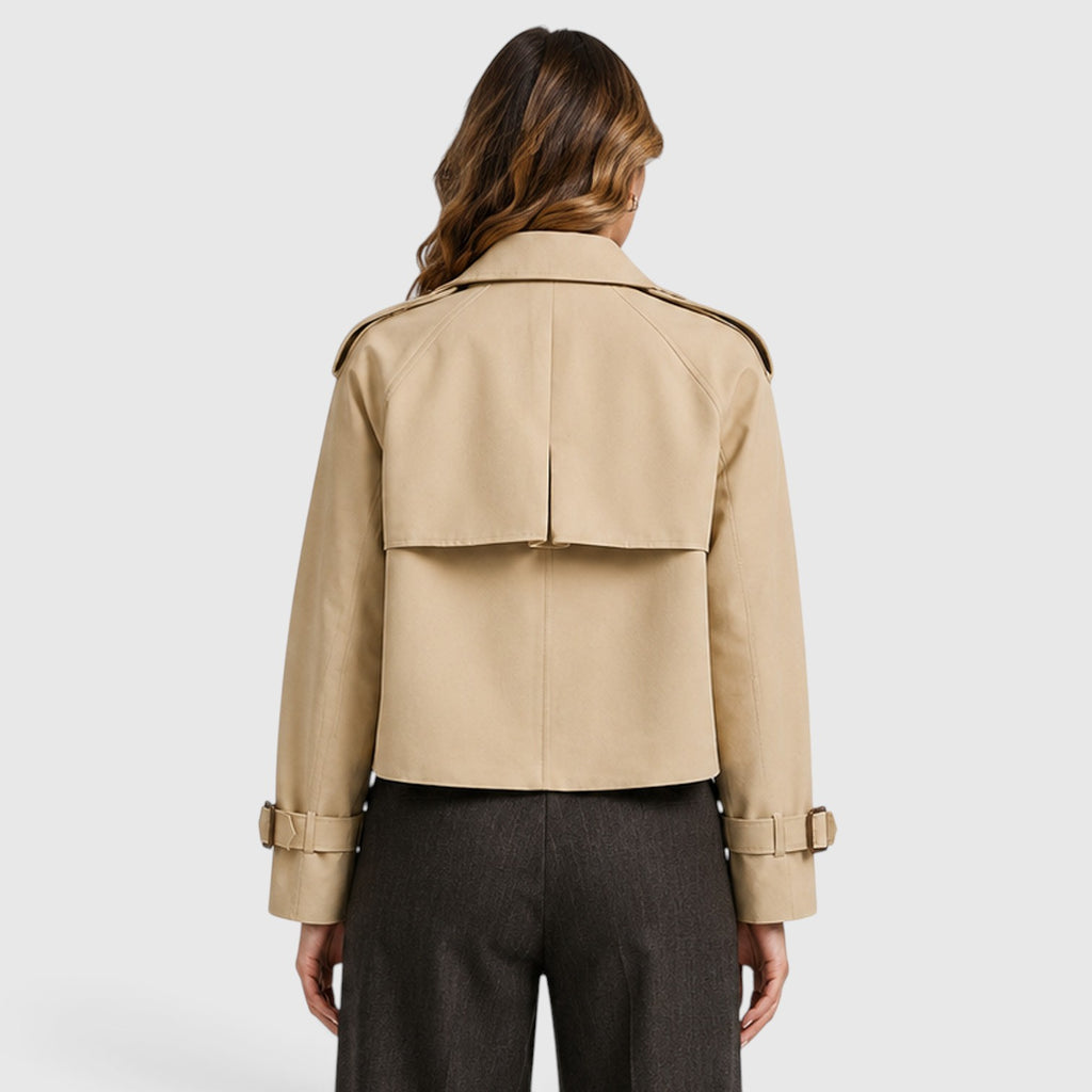 Monvaline | Women's Double Breasted Trench Coat for Smart Casual Outfits