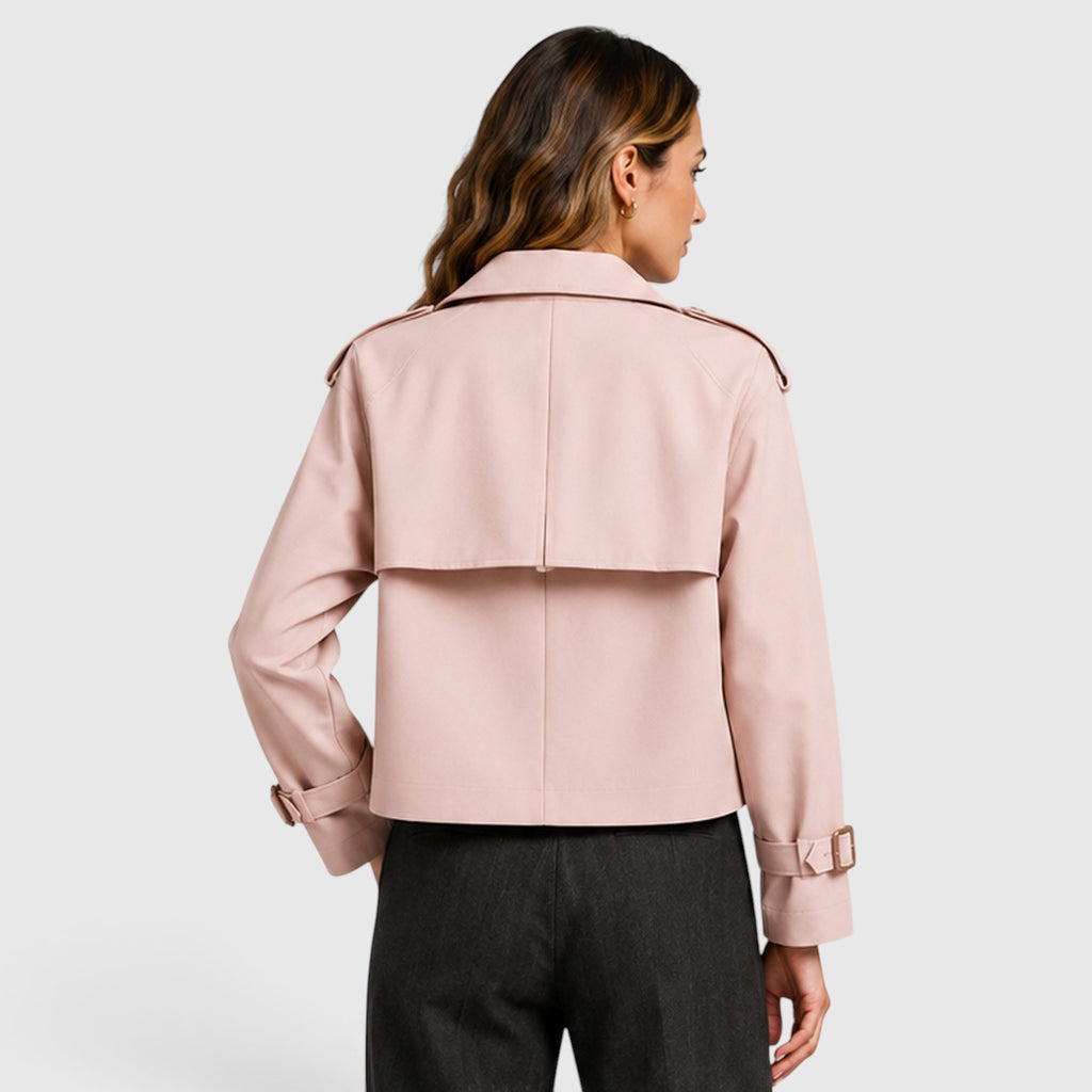 Monvaline | Women's Double Breasted Trench Coat for Smart Casual Outfits