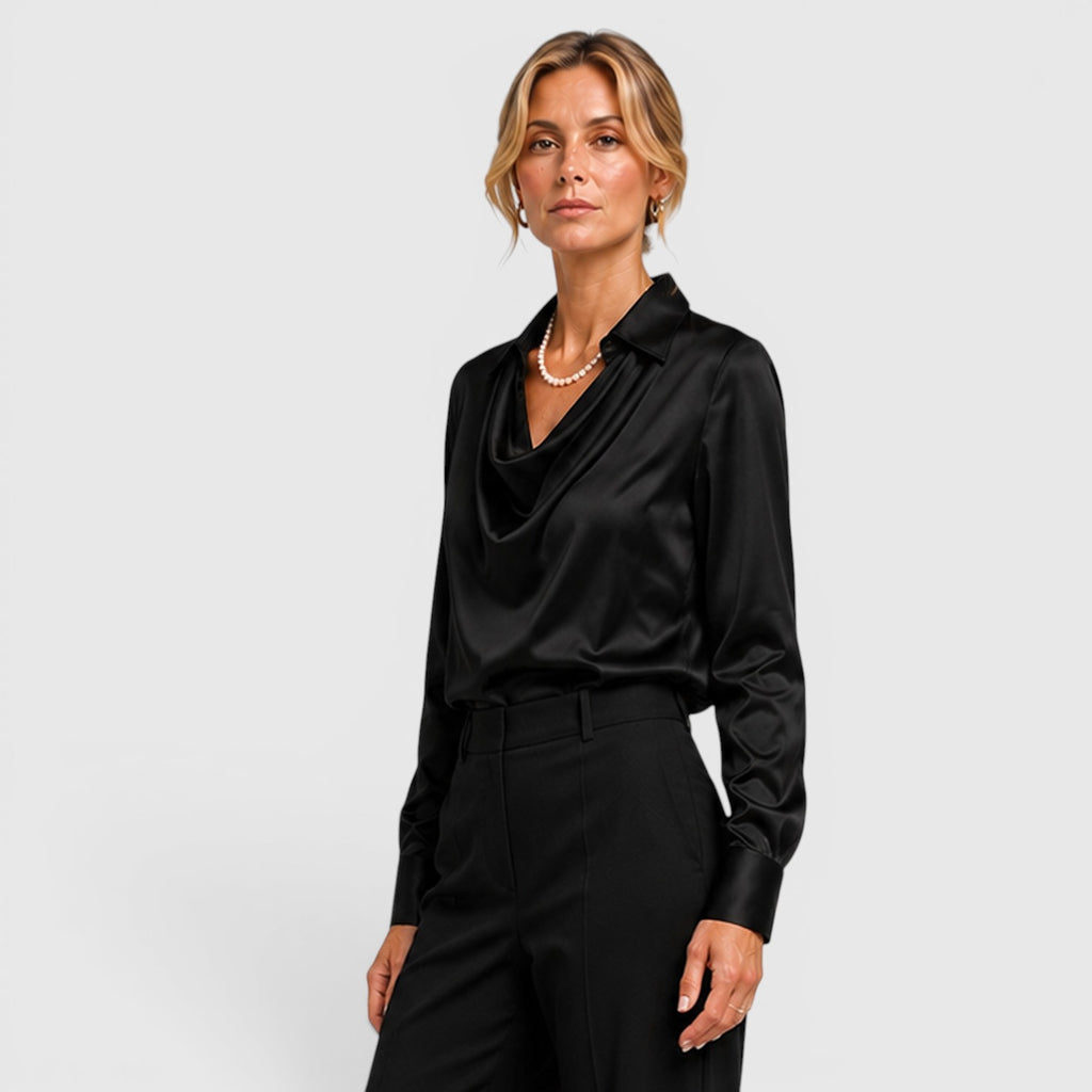 Monvaline | Women's Satin Blouse Elegant Lightweight Everyday Style