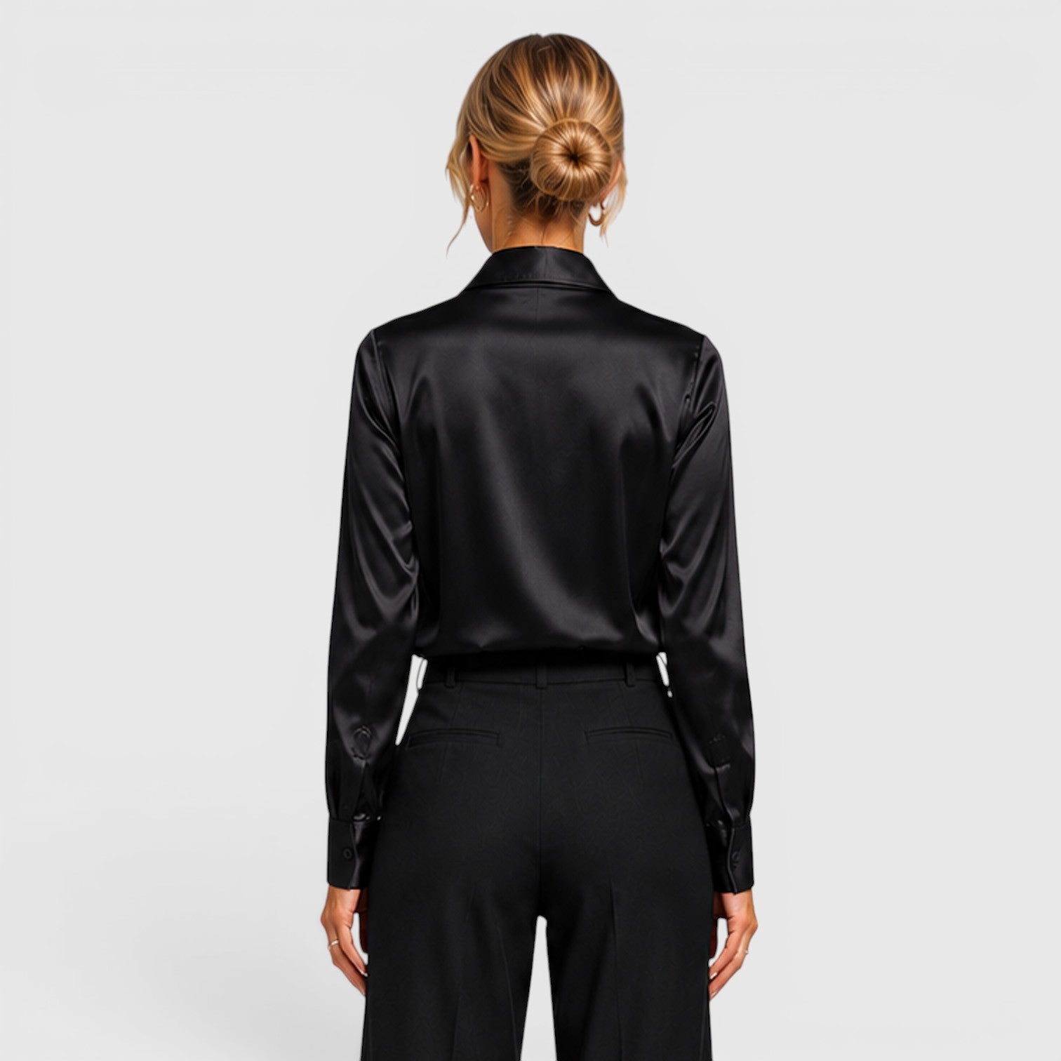 Monvaline | Women's Satin Blouse Elegant Lightweight Everyday Style