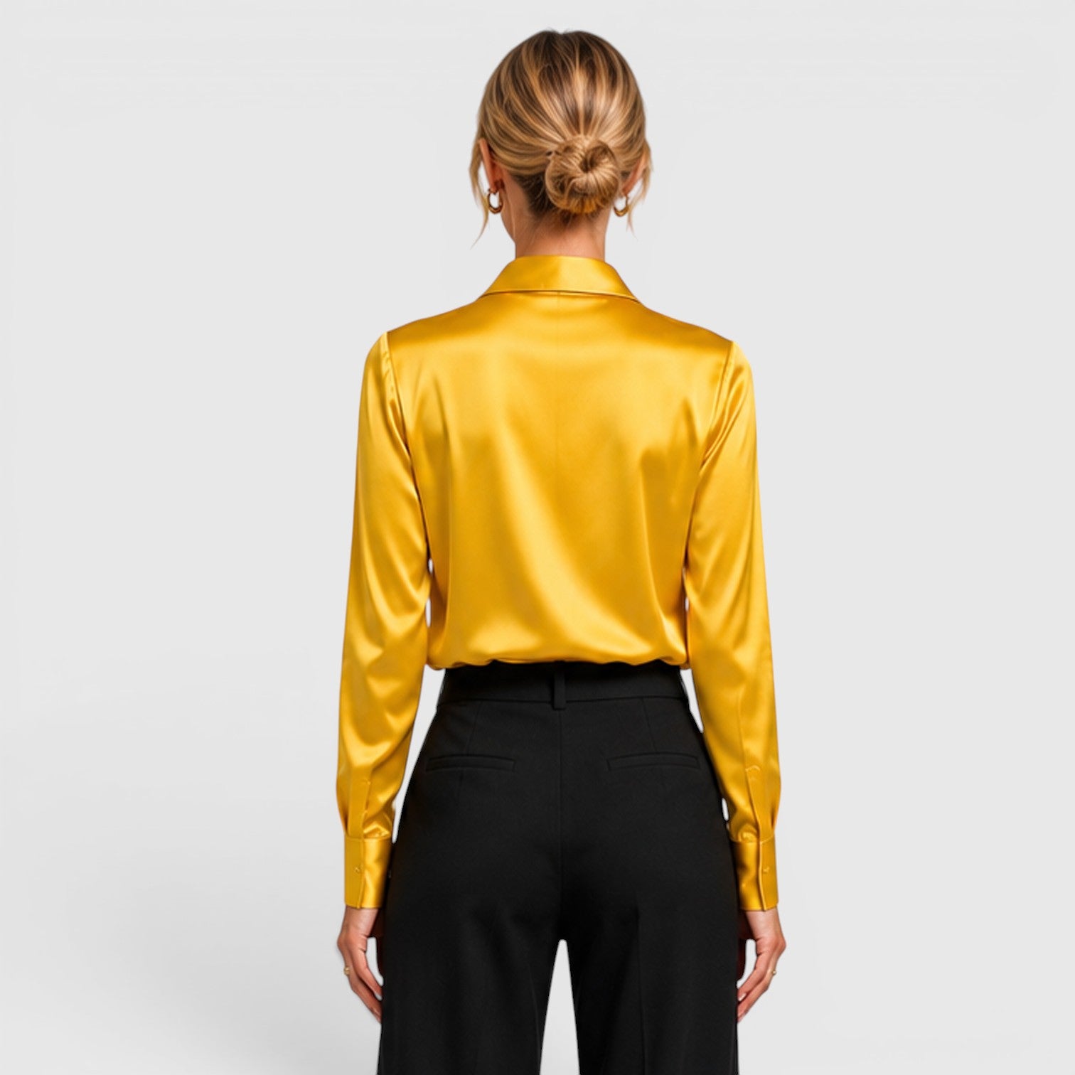 Monvaline | Women's Satin Blouse Elegant Lightweight Everyday Style