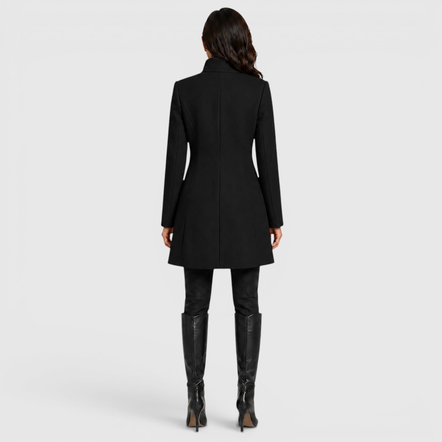 Monvaline | Women's Elegant Stand Collar Coat for Daily Outerwear