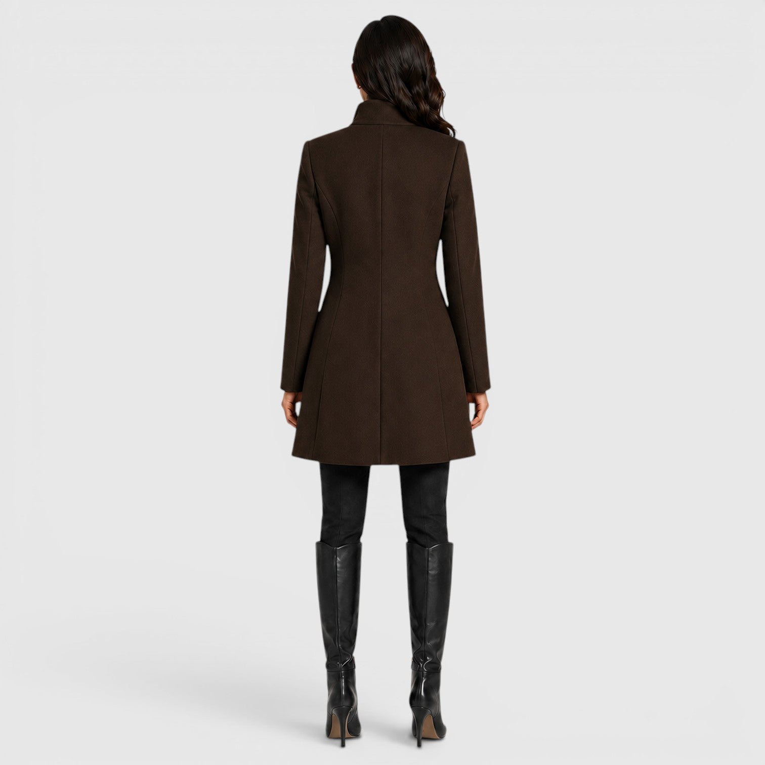 Monvaline | Women's Elegant Stand Collar Coat for Daily Outerwear