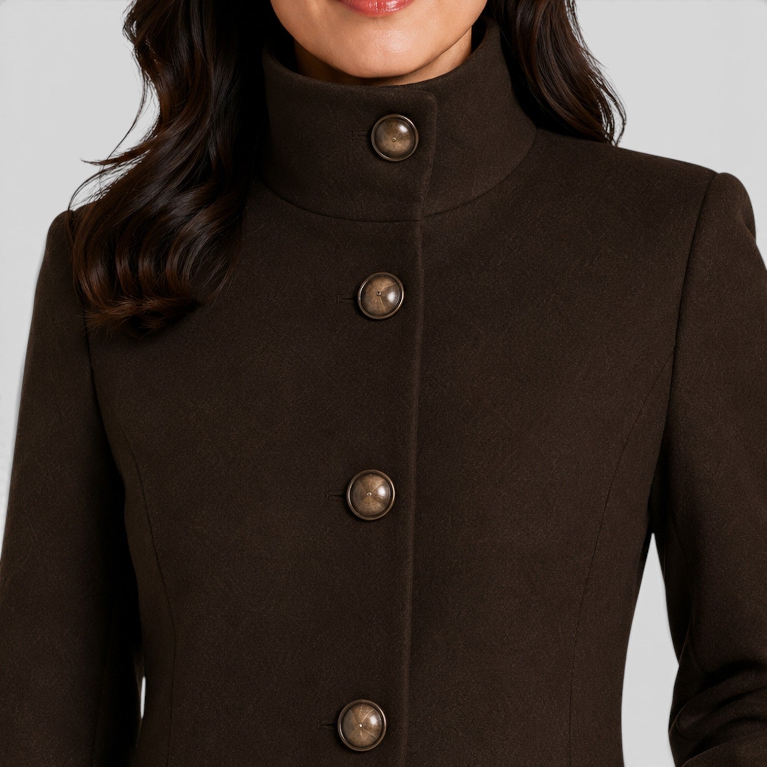 Monvaline | Women's Elegant Stand Collar Coat for Daily Outerwear
