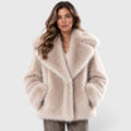 Monvaline | Women's Faux Fur Coat Soft Plush Short Winter Coat