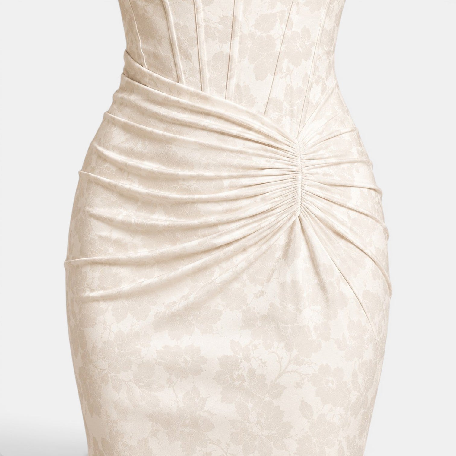 Monvaline | Women's Floral Corset Maxi Dress Sculpted Fit High-Low Hem
