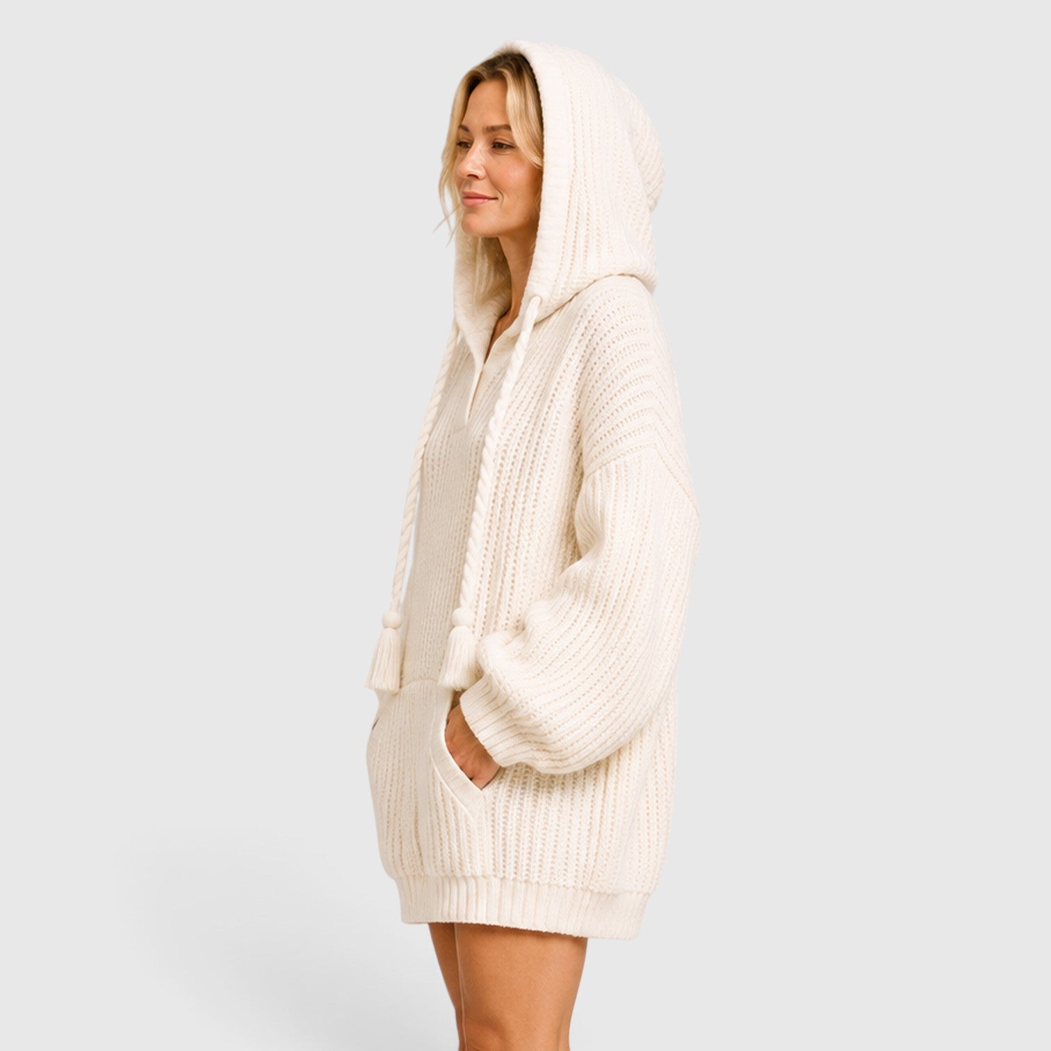 Monvaline | Women's Hooded Knit Jumper Oversized Relaxed Fit