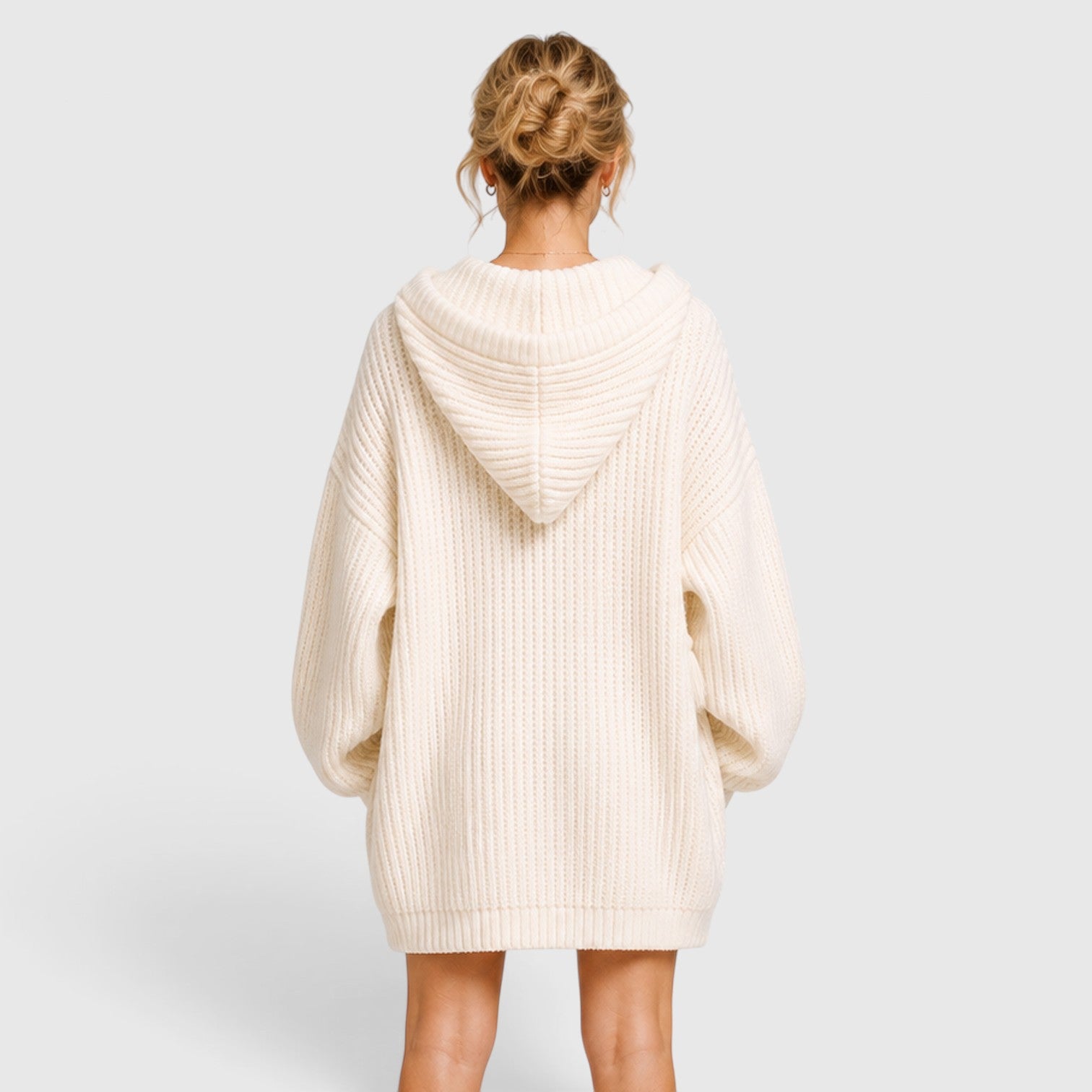 Monvaline | Women's Hooded Knit Jumper Oversized Relaxed Fit