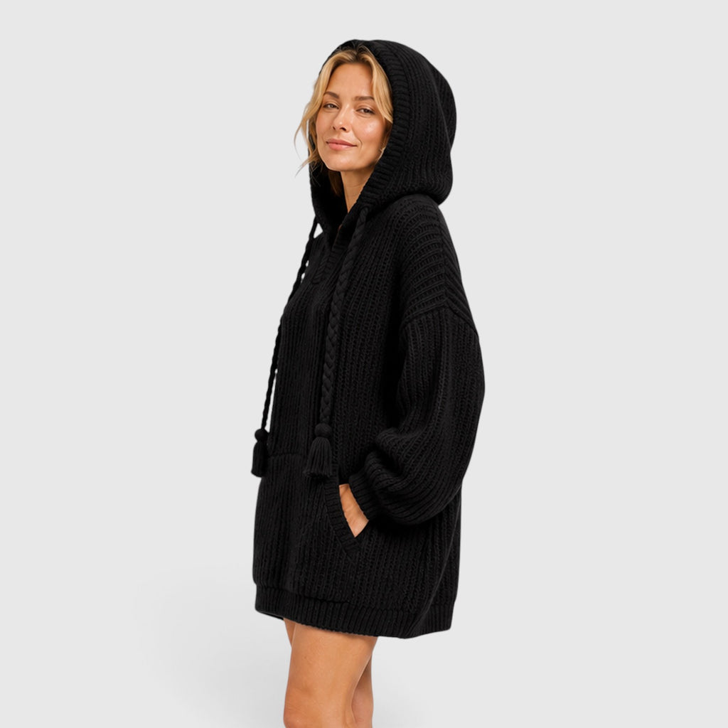 Monvaline | Women's Hooded Knit Jumper Oversized Relaxed Fit