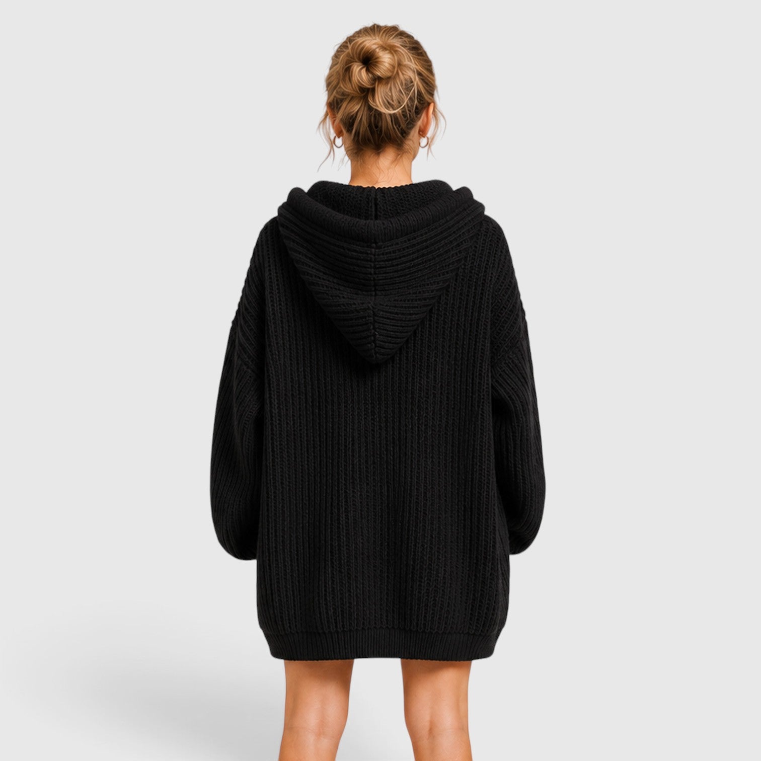 Monvaline | Women's Hooded Knit Jumper Oversized Relaxed Fit