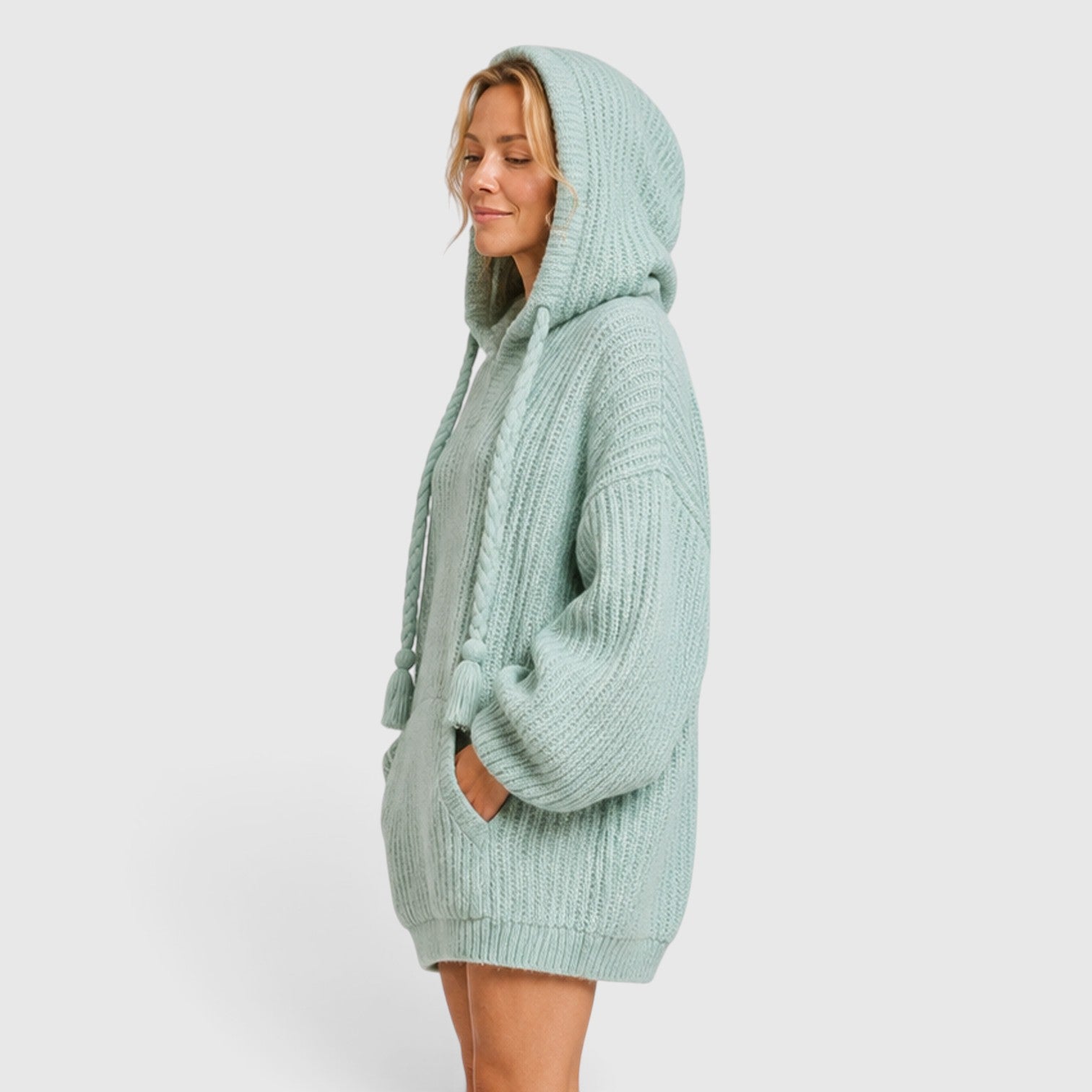 Monvaline | Women's Hooded Knit Jumper Oversized Relaxed Fit