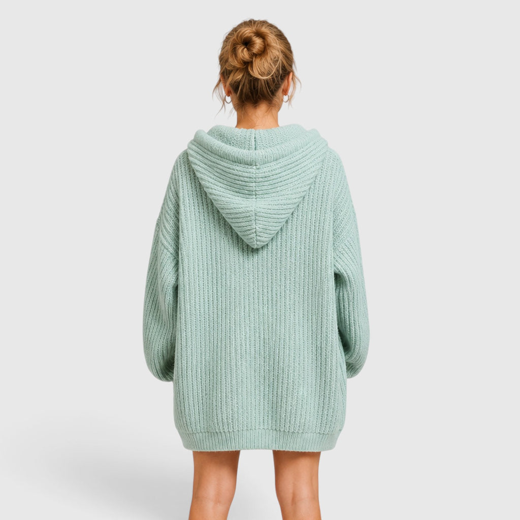 Monvaline | Women's Hooded Knit Jumper Oversized Relaxed Fit