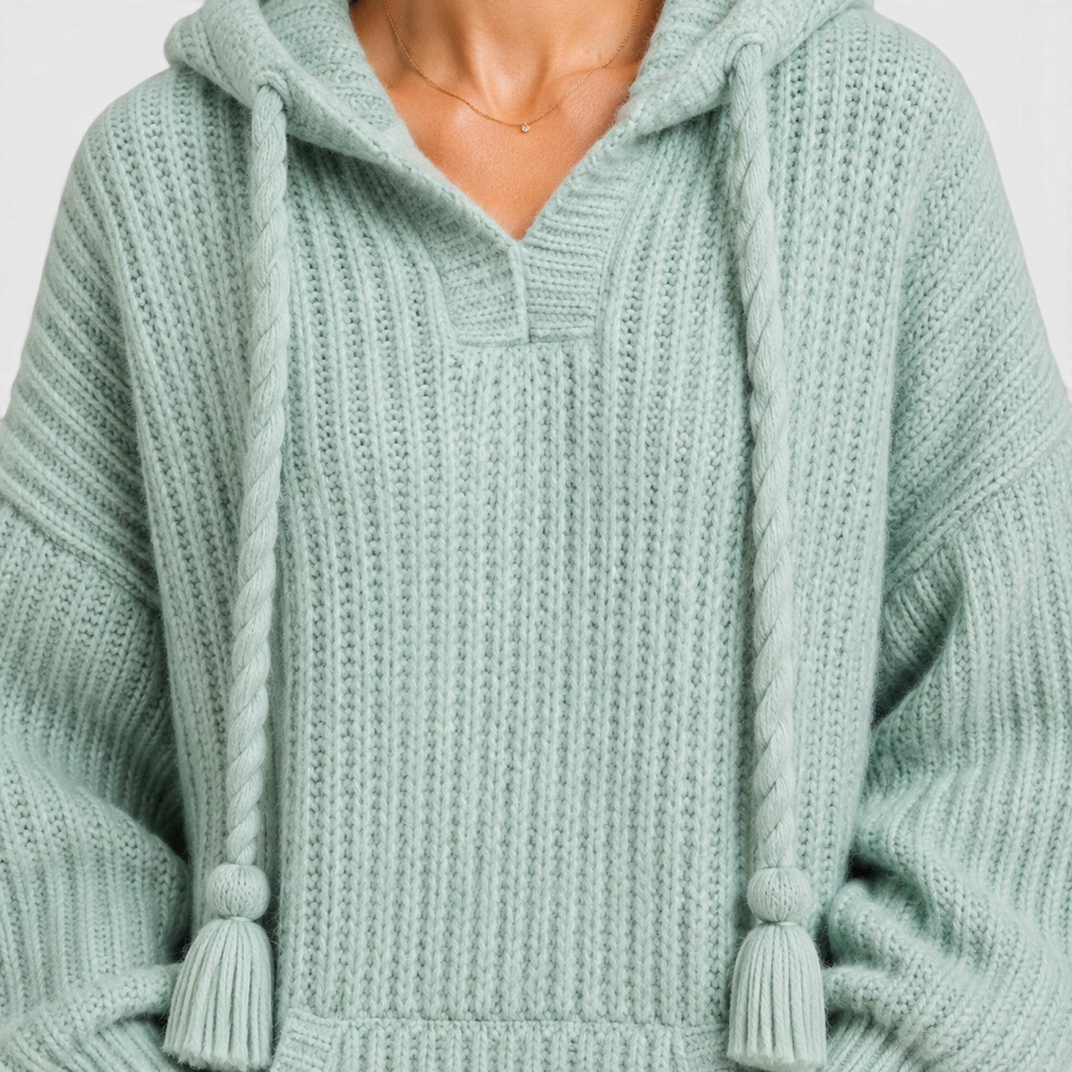 Monvaline | Women's Hooded Knit Jumper Oversized Relaxed Fit