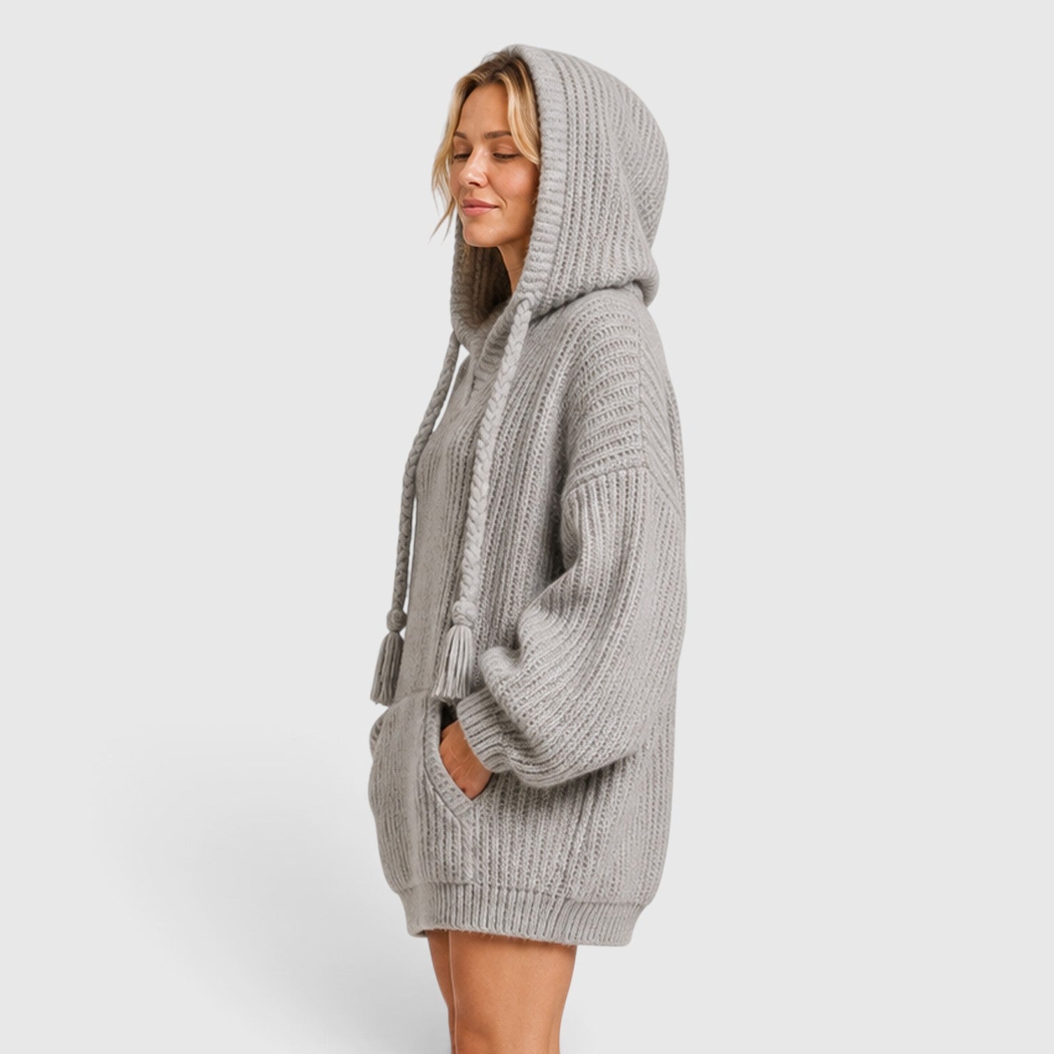Monvaline | Women's Hooded Knit Jumper Oversized Relaxed Fit
