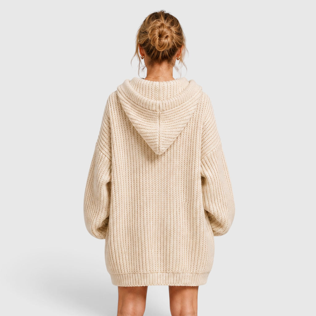 Monvaline | Women's Hooded Knit Jumper Oversized Relaxed Fit