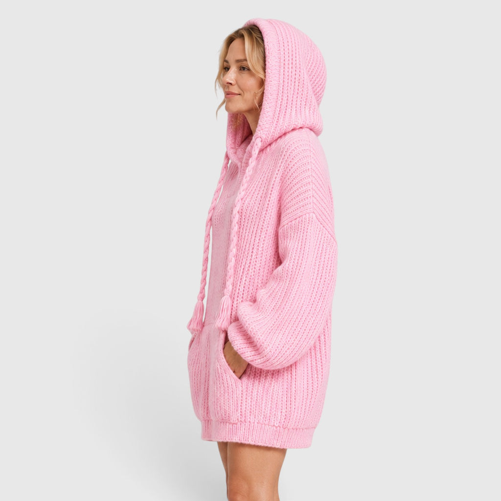 Monvaline | Women's Hooded Knit Jumper Oversized Relaxed Fit