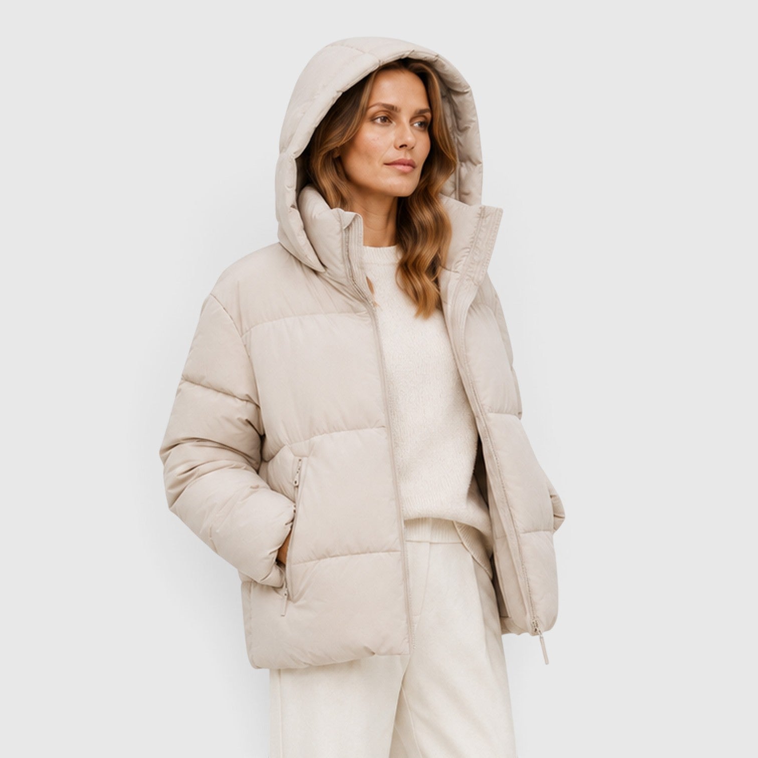Monvaline | Women's Hooded Lightweight Puffer Jacket – Quilted Zip-Up