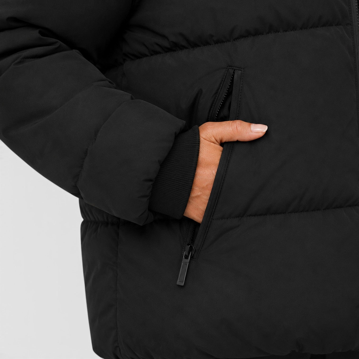 Monvaline | Women's Hooded Lightweight Puffer Jacket – Quilted Zip-Up