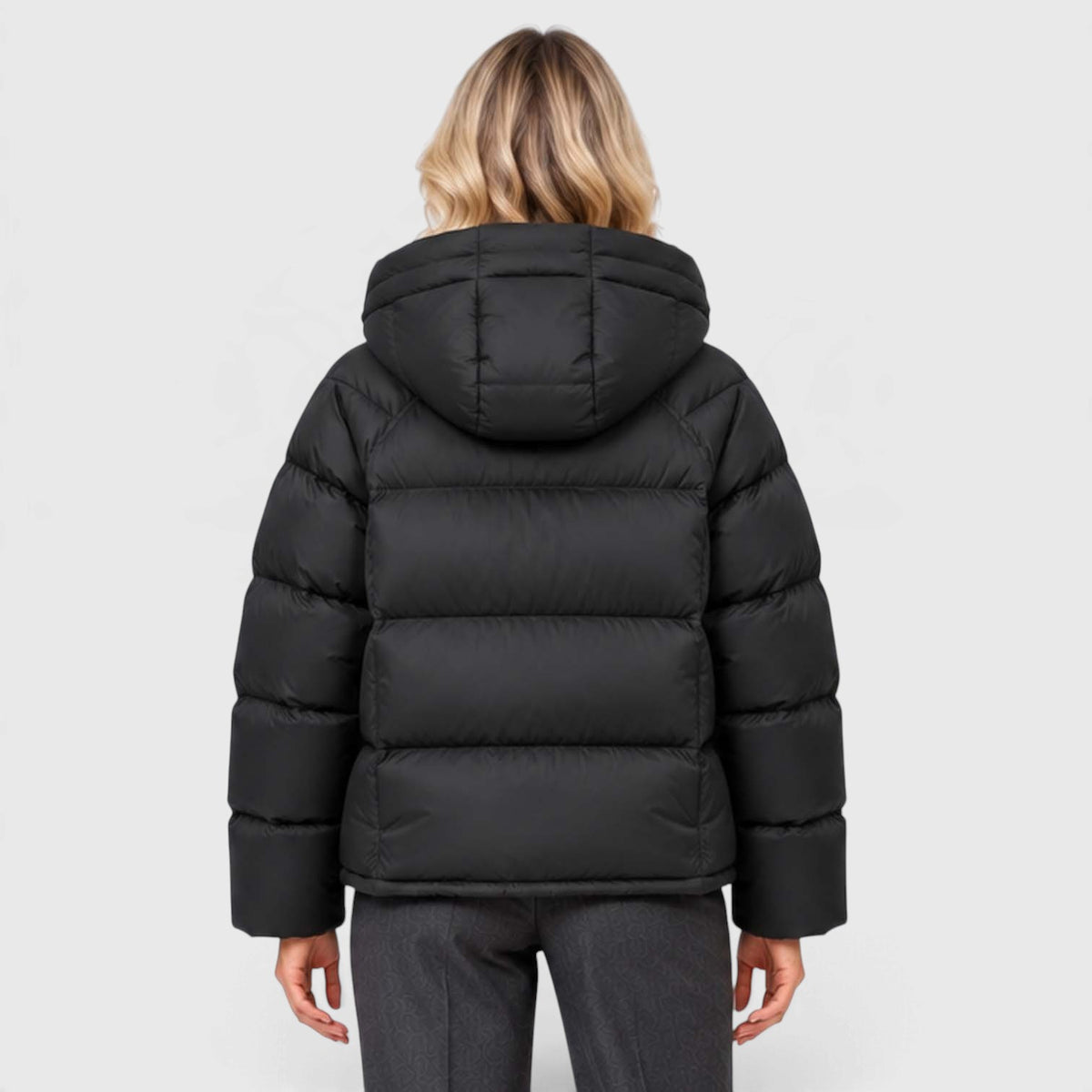 Monvaline | Women's Hooded Puffer Jacket High Neck Padded Winter