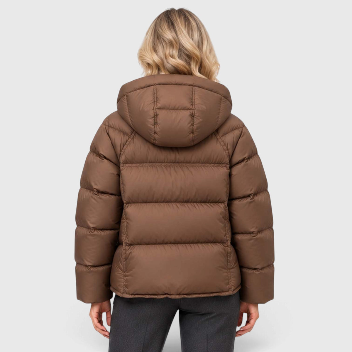Monvaline | Women's Hooded Puffer Jacket High Neck Padded Winter